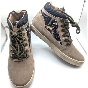 INKKAS Monterey Camping Boots Womens 9 Mens 7 EUR 40 Suede Floral Lace Up NEW